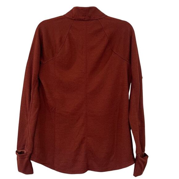 Prana Burgundy Long Sleeve Half Zip Wool Wensley Top Size S - Picture 4 of 12